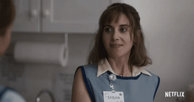 Woman With Name Tag Sarah GIF