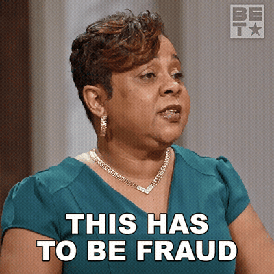 Woman With Necklace Says This Has To Be Fraud GIF