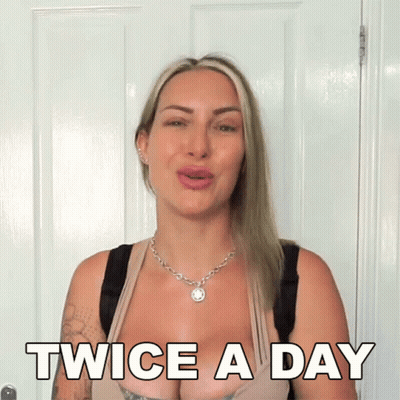 Woman With Necklace Says Twice A Day GIF