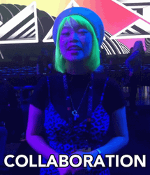 Woman With Neon Green Hair Collaboration GIF