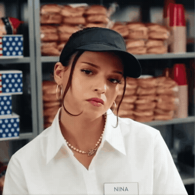 Woman With Nina Name Tag GIF