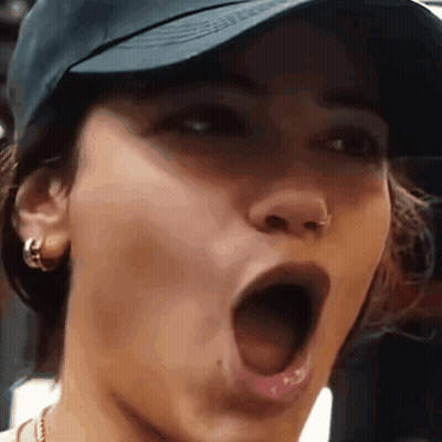 Woman With Open Mouth And Hat GIF