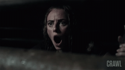 Woman With Open Mouth And Word Crawl GIF