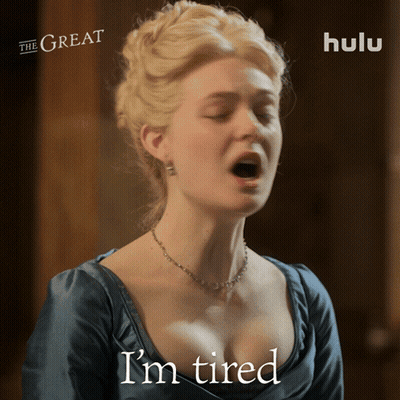 Woman With Open Mouth Saying Im Tired GIF
