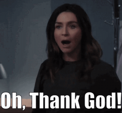 Woman With Open Mouth Saying Oh Thank God GIF