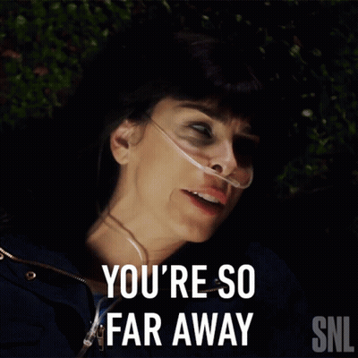 Woman With Oxygen Tube Lying On Ground Saying You're So Far Away GIF