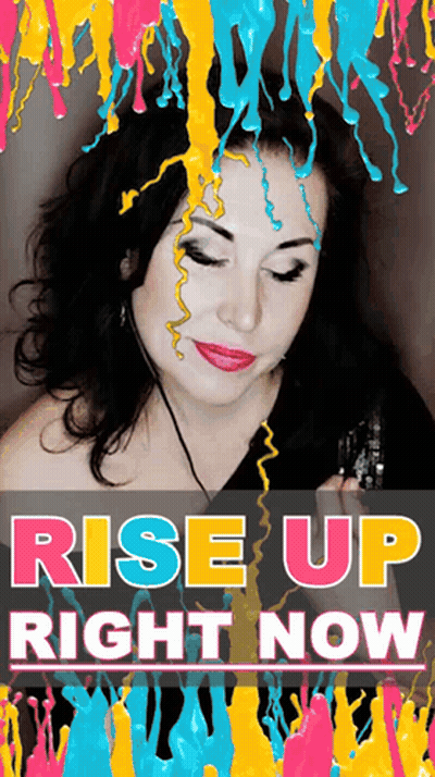 Woman With Paint Dripping From Hair Saying Rise Up Right Now GIF