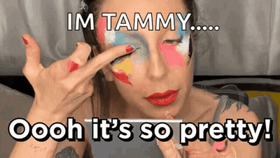 Woman With Paint On Face Says Im Tammy GIF