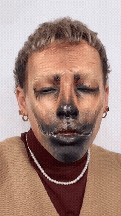 Woman With Pearl Necklace And Earrings Eyes Closed GIF