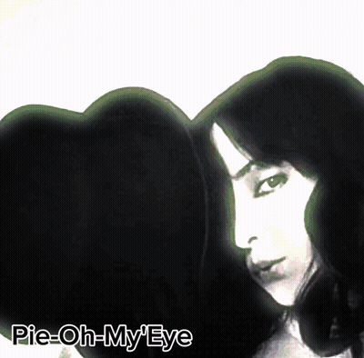 Woman With Pie-Oh-My-Eye Text GIF