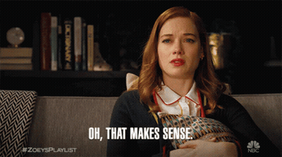 Woman With Pillow Says Oh That Makes Sense GIF