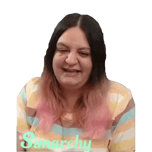 Woman With Pink Hair And Anarchy Shirt Sticker
