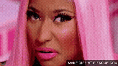 Woman With Pink Hair And Lips Close Up GIF