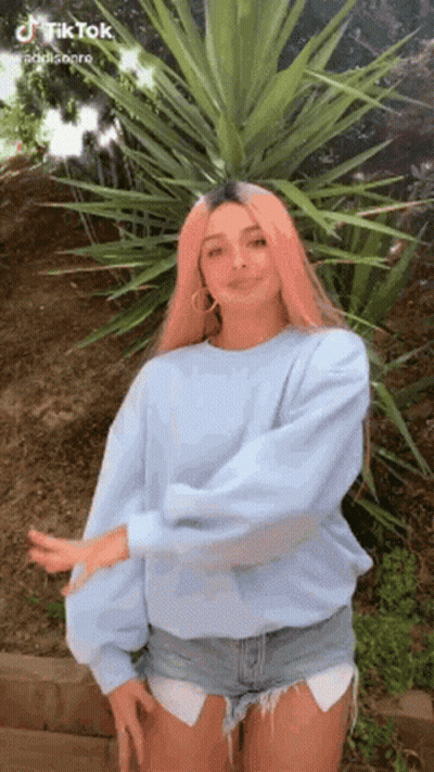 Woman With Pink Hair Dancing GIF