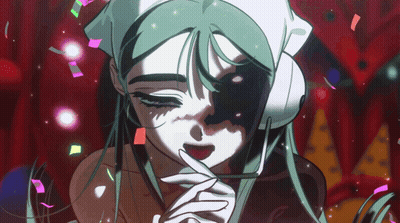 Woman With Pink Hair Holding Hat At Aoyama Sign GIF