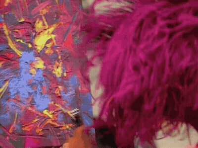 Woman With Pink Hair GIF