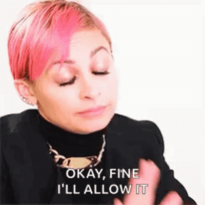 Woman With Pink Hair Saying Okay Fine I'll Allow It GIF