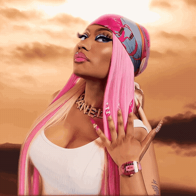 Woman With Pink Hair Wearing Chanel Necklace GIF
