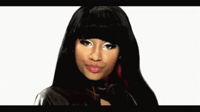 Woman With Pink Highlights And Headphones Making Funny Face GIF