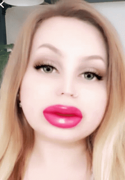 Woman With Pink Lip GIF