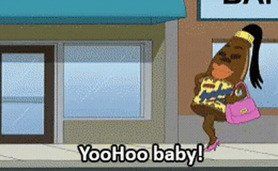 Woman With Pink Purse Says Yoohoo Baby GIF