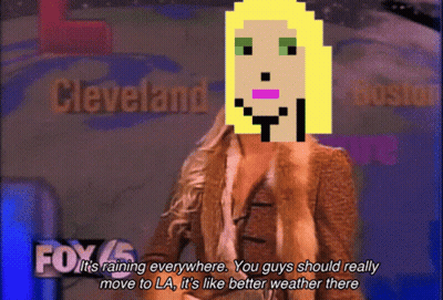 Woman With Pixelated Face Says It's Raining Everywhere GIF