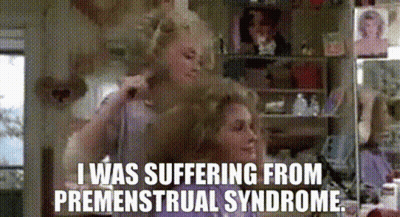 Woman With PMS Getting Hair Done GIF