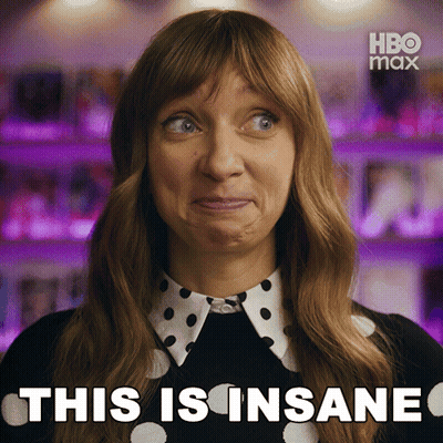 Woman With Polka Dot Collar Making Funny Face Says This Is Insane GIF