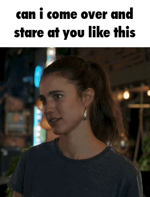 Woman With Ponytail Can I Come Over And Stare At You Like This GIF