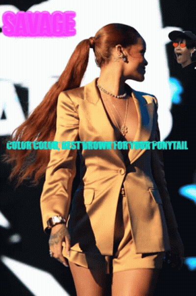 Woman With Ponytail Saying Savage GIF