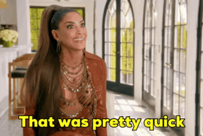 Woman With Ponytail Smiling And Saying Pretty Quick GIF
