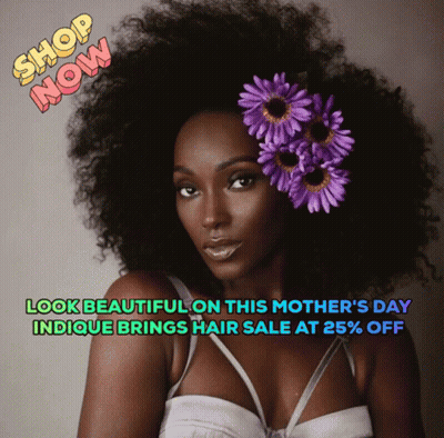 Woman With Purple Flowers In Hair Shop Now GIF