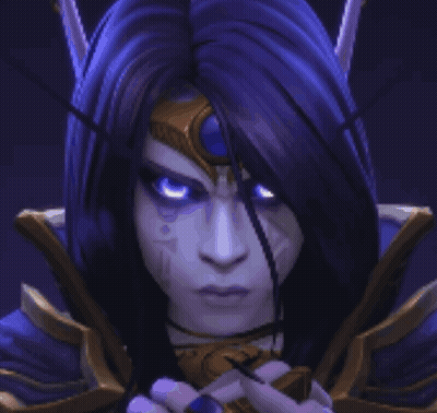 Woman With Purple Hair And Blue Eyes GIF