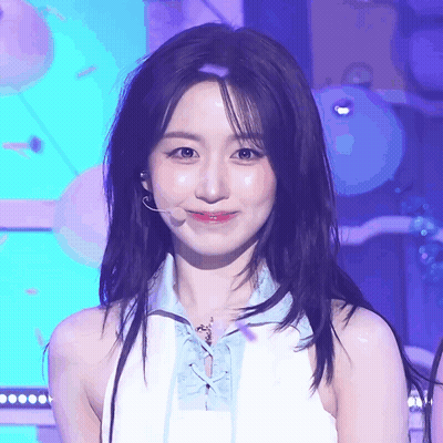 Woman With Purple Hair And Microphone GIF