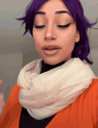 Woman With Purple Hair And Nose Ring GIF