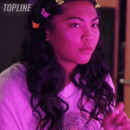 Woman With Purple Hair And Topline GIF