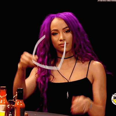 Woman With Purple Hair In Black Tank Top GIF