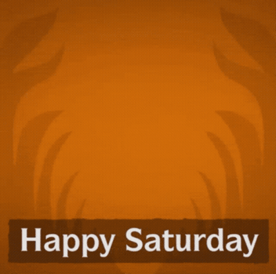 Woman With Purple Hair Saying Happy Saturday GIF