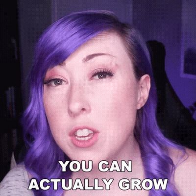 Woman With Purple Hair Saying You Can Actually Grow GIF