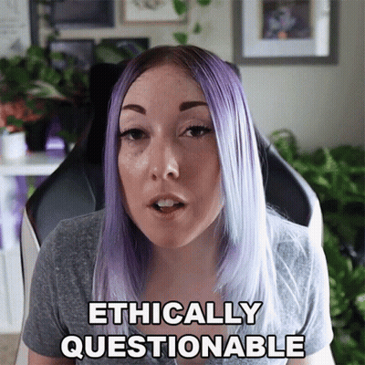 Woman With Purple Hair Says Ethically Questionable GIF