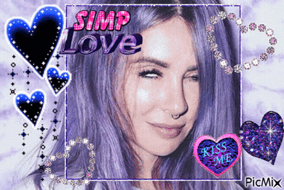 Woman With Purple Hair Simp Love GIF