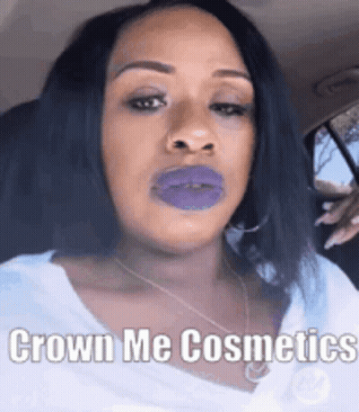 Woman With Purple Lipstick In Car Crown Me Cosmetics GIF