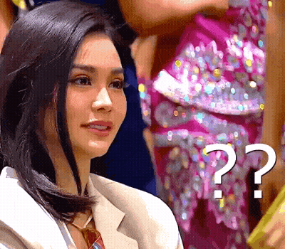Woman With Question Mark On Forehead GIF