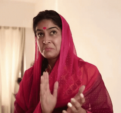 Woman With Red Bindi And Pink Veil GIF