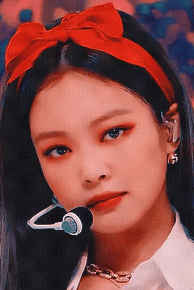 Woman With Red Bow On Head GIF
