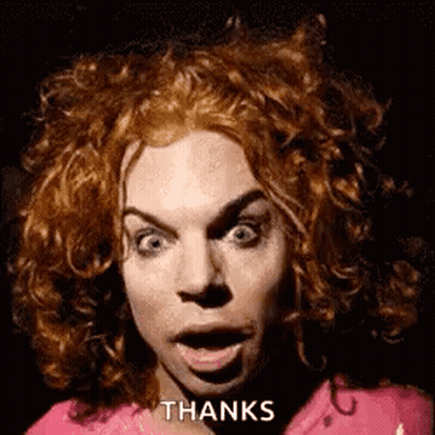 Woman With Red Curly Hair Surprised Saying Thanks GIF