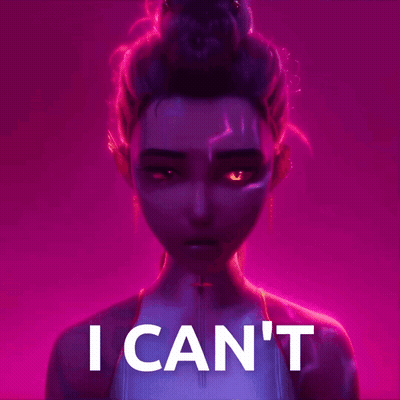 Woman With Red Eyes Saying I Can't GIF