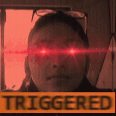 Woman With Red Eyes Saying Triggered GIF