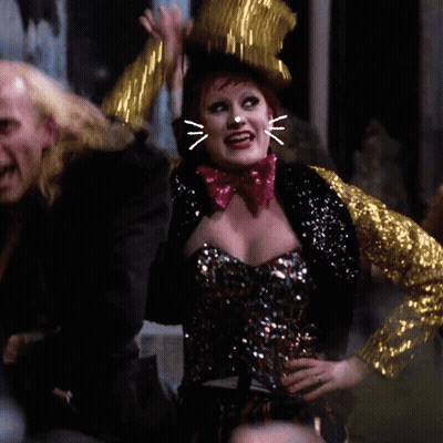 Woman With Red Hair And Cat Face GIF