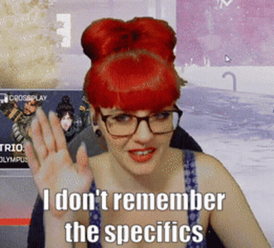 Woman With Red Hair And Glasses Says I Don't Remember The Specifics GIF